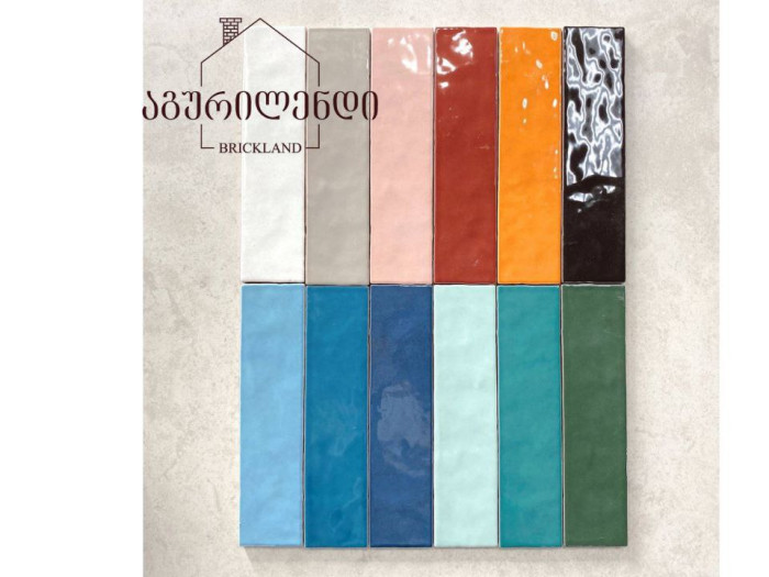 ხელნაკეთი მოჭიქული აგურის დამუშავებული ზედაპირი